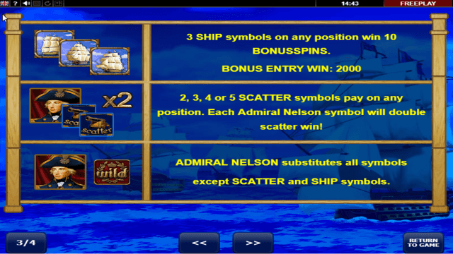 Бонусная игра Admiral Nelson 2